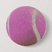 Moderner Pink Tennisball mit Imitat Glitzer Line Button (Vorderseite)
