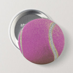 Moderner Pink Tennisball mit Imitat Glitzer Line Button