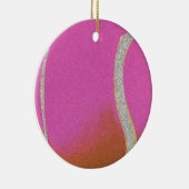 Moderner Pink Tennisball mit Imitat Glitzer Line Keramik Ornament (Rechts)