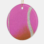 Moderner Pink Tennisball mit Imitat Glitzer Line Keramik Ornament (Links)