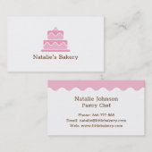 Moderner Pink-Tier-Kuchen Konditorbacken Visitenkarte (Vorne/Hinten)