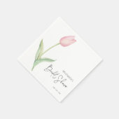 Moderner Pink Tulip Solo Brautparty Cocktail Serviette (Ecke)