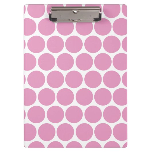 MODERNER PINK, WEISSE POLKA-PUNKTE KLEMMBRETT (Vorderseite)