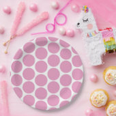 MODERNER PINK, WEISSE POLKA-PUNKTE PAPPTELLER (Party)