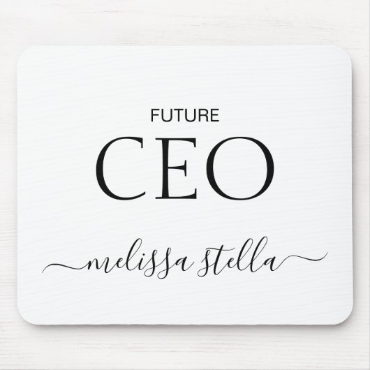 Moderner Pinker Future CEO Name | Bestes Weibliche Mousepad (Vorne)
