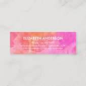 Moderner pinkfarbener und orangefarbener Abschluss Telefonnummerkarte (Rückseite)