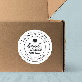 Moderner Pinsel mit Liebe Runder Aufkleber