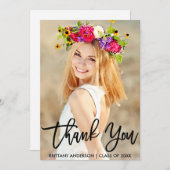 Moderner Pinsel Script Abschluss Danke Karte (Vorne/Hinten)