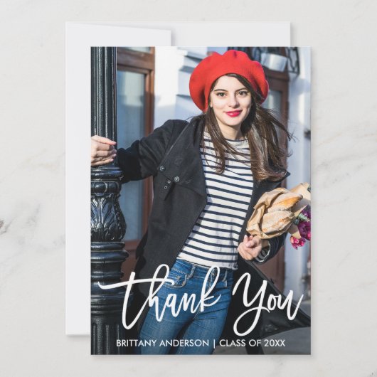 Moderner Pinsel Script-Abschluss Vielen Dank Card  Dankeskarte (Vorderseite)