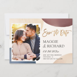 Moderner Pinselstrich Abstrakte Formen Foto Save The Date