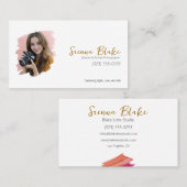Moderner Pinselstrich Foto Fotograf Visitenkarte (Vorne/Hinten)