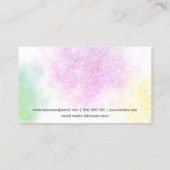 Moderner Pinselstrich Foto Rosa Glitzer Visitenkarte (Rückseite)