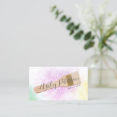 Moderner Pinselstrich Foto Rosa Glitzer Visitenkarte (Stehend Vorderseite)