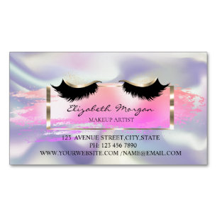 Moderner Pinselstrich, holografische Imitat Lashes Magnetische Visitenkarte
