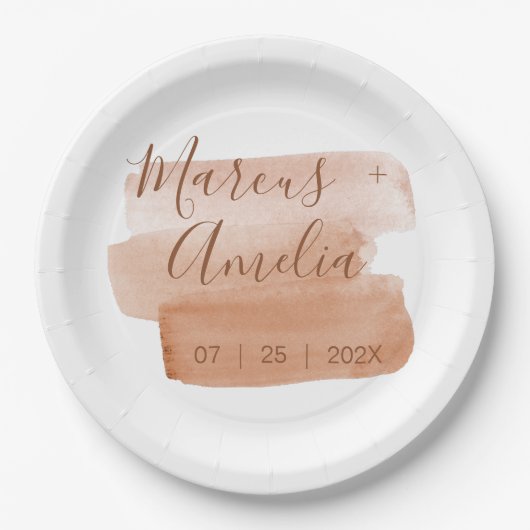 Moderner Pinselstrich Minimalistisch Pappteller (Vorderseite)