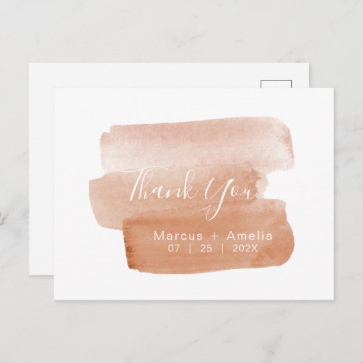 Moderner Pinselstrich Minimalistisch Vielen Dank Postkarte (Vorne/Hinten)