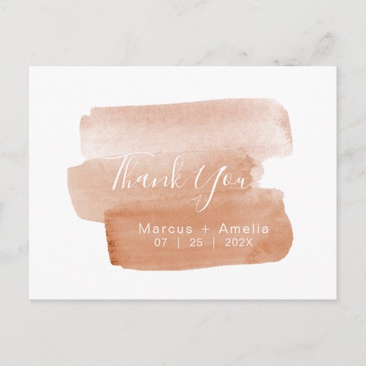 Moderner Pinselstrich Minimalistisch Vielen Dank Postkarte (Vorderseite)