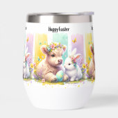 Moderner Pinselstrich Osterkuh Wine Tumbler (Links)