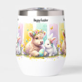 Moderner Pinselstrich Osterkuh Wine Tumbler (Vorderseite)