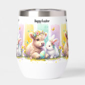 Moderner Pinselstrich Osterkuh Wine Tumbler (Rückseite)