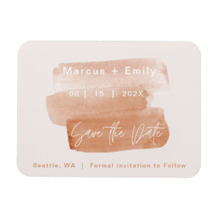 Moderner Pinselstrich Save the Date Minimalistisch Magnet