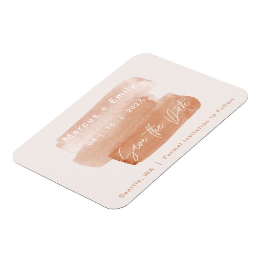 Moderner Pinselstrich Save the Date Minimalistisch Magnet (Linke Seite)