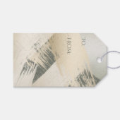 Moderner Pinselstrich zieht Gold in rauen Grün Geschenkanhänger (Vorderseite (Horizontal))