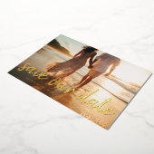 Moderner Pinseltext Multi Vollblut Foto Monogramm Folieneinladung (Gedreht)