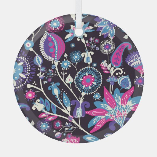 Moderner Pisley: traditionelles orientalisches Mus Ornament Aus Glas (Vorderseite)