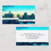 Moderner Pixelstadt-Bildblick Visitenkarte (Vorne/Hinten)