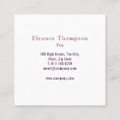 Moderner Platz Beruflich Quadratische Visitenkarte (Rückseite)