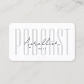 Moderner Podcaster Voice Actor Beruflich White Visitenkarte (Vorderseite)