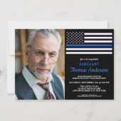 Moderner Polizeibeamter für Kundendienst im Foto Einladung (Vorderseite)