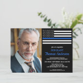 Moderner Polizeibeamter für Kundendienst im Foto Einladung (Stehend Vorderseite)