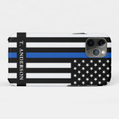 Moderner Polizeibeamter Personalisiert dünne blaue Case-Mate iPhone Hülle (Rückseite (Horizontal))
