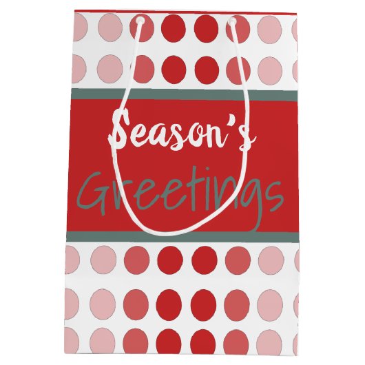 Moderner Polka Dot Mittlere Geschenktüte (Rückseite)