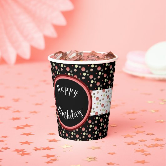Moderner Polka Dot Pappbecher (Insitu)