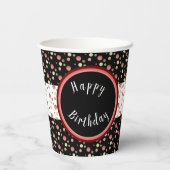 Moderner Polka Dot Pappbecher (Rückseite)