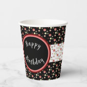 Moderner Polka Dot Pappbecher (Vorderseite)