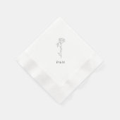 Moderner Polterabend, Verlobung Weiß Minimalistisc Serviette (Ecke)