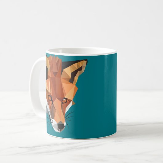Moderner Polygon Fox kundenspezifisch Kaffeetasse (Vorderseite Links)
