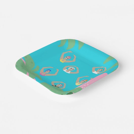 Moderner Pool für künstlerisch synchronisierte Sch Pappteller (Gewinkelt)