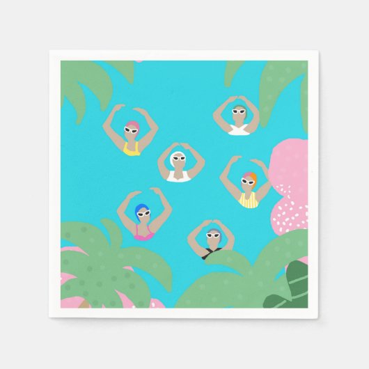 Moderner Pool für künstlerisch synchronisierte Sch Serviette (Vorderseite)