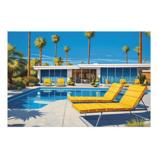 Moderner Pool Mitte des Jahrhunderts Fotodruck