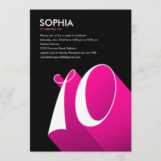 Moderner Pop 10. Geburtstagsparty Einladungen