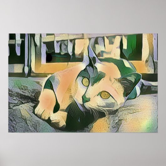 Moderner Pop Art Calico Kitty für Katzen Poster (Vorne)