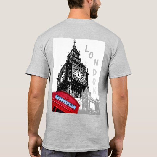 Moderner Pop Art Elegante London Big Ben Clock Tow T-Shirt (Rückseite)