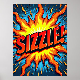 Moderner Pop Art "Sizzle"! Poster