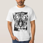 Moderner Pop Art Tiger Face Mens Wert Weiß T-Shirt (Vorderseite)