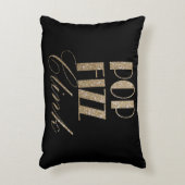 Moderner Pop aus Gold und Schwarz-Party Fizz Clink Dekokissen (Vorderseite(Vertikal))